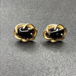 Gold and Black Knot Earrings
